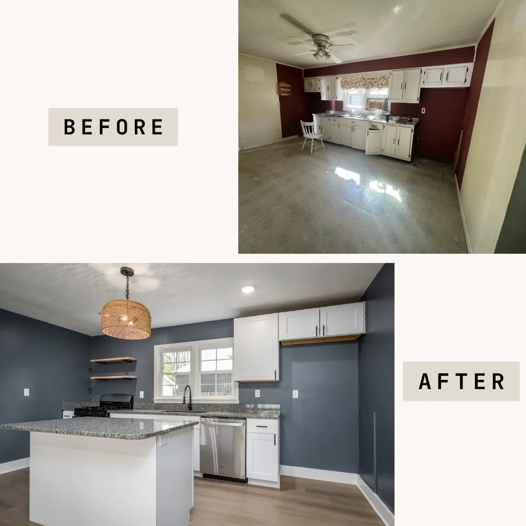 Before and after of a Louisville kitchen remodel by Times Two LLC